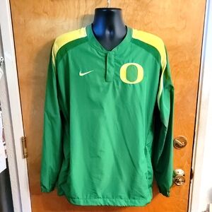 Nike Oregon Ducks Jacket Men's Large Green Warm Up Pullover Football Medium